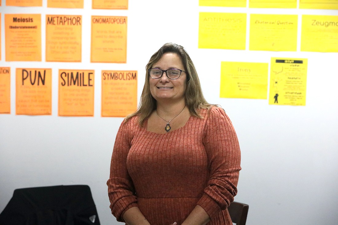 BTMS teacher Katherine Fisch emphasizes to her students that literacy, which includes reading, writing, listening and speaking, is the key to success. Photo by Brent Woronoff