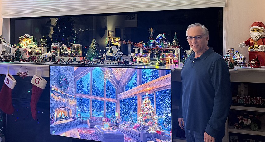 River Club's Guy Vilt sets up an elaborate Lego Christmas village every year.