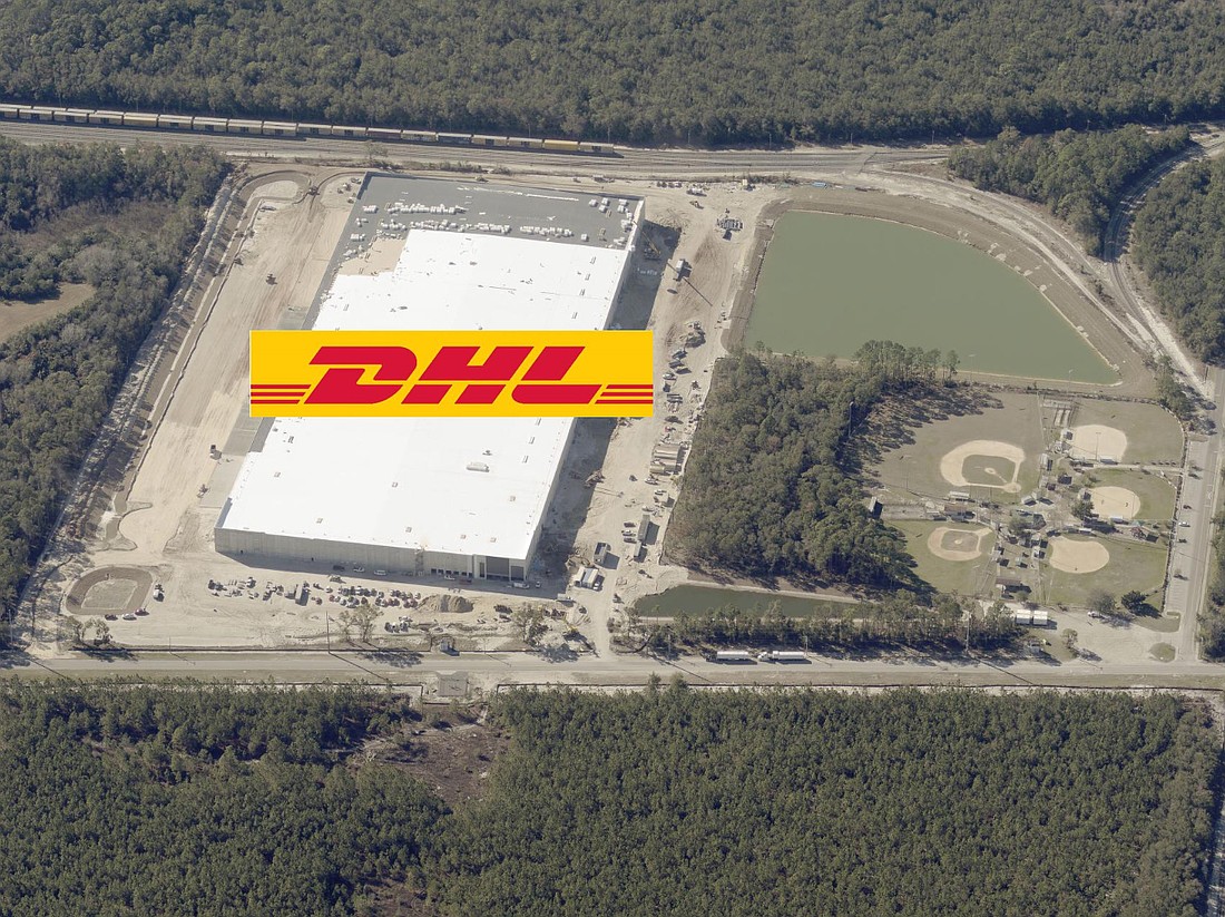 The DHL Supply Chain refrigerated warehouse at 10030 Eastport Road in North Jacksonville is south of the San Mateo Little League ballfields.