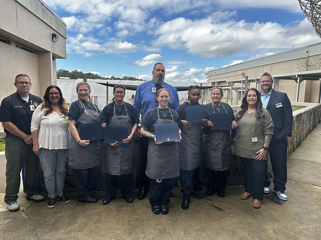 Cosmetology training program participants, Corrections staff and instructors. Courtesy photo