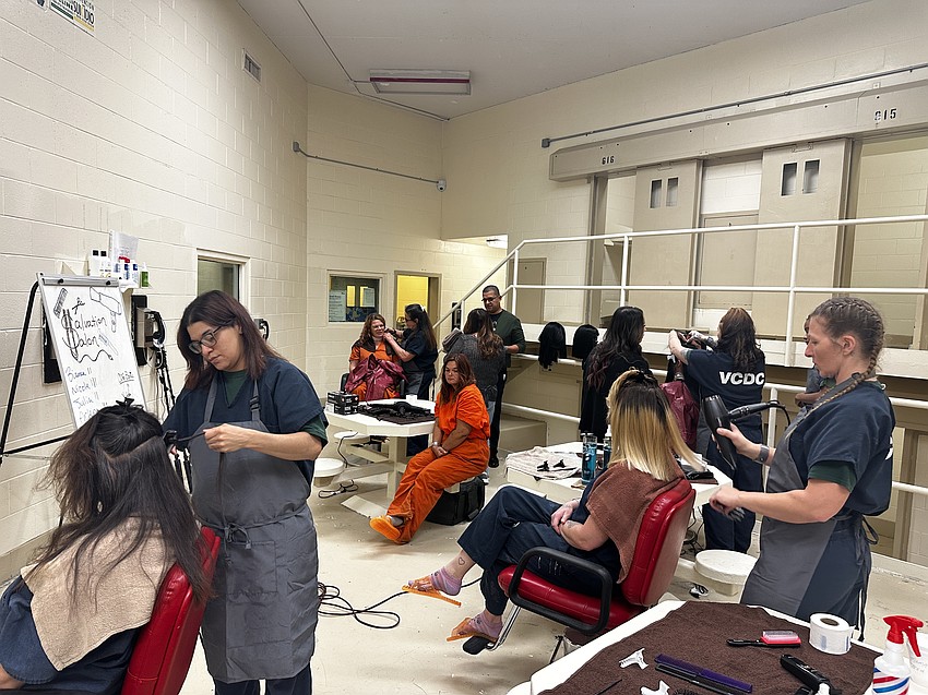 The women trained under the guidance of licensed cosmetology professionals in the jail’s on-site classroom. Courtesy photo The women trained under the guidance of licensed cosmetology professionals in the jail’s on-site classroom. Courtesy photo