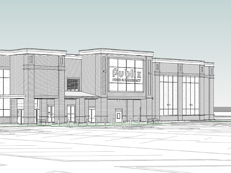 Publix is preparing to build-out its supermarket in The Village at Seven Pines at southeast Butler Boulevard and Interstate 295.