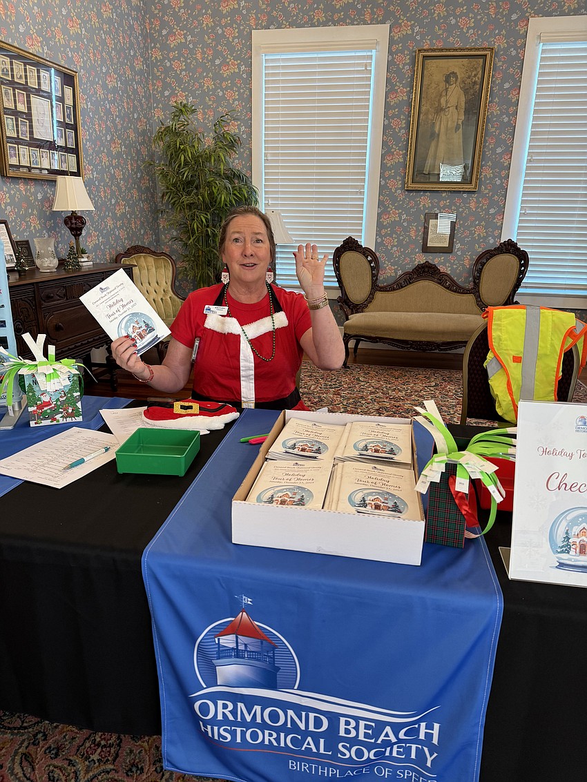 Volunteer Kim Gruber greets people inside the Anderson-Price Memorial Building for the 18th annual Tour of Homes. Courtesy photo