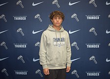Andrew Carrillo poses for a photo on Dec. 16 at Out-of-Door Academy. He's been the go-to guy on attack for the Thunder throughout their 2025-26 season.