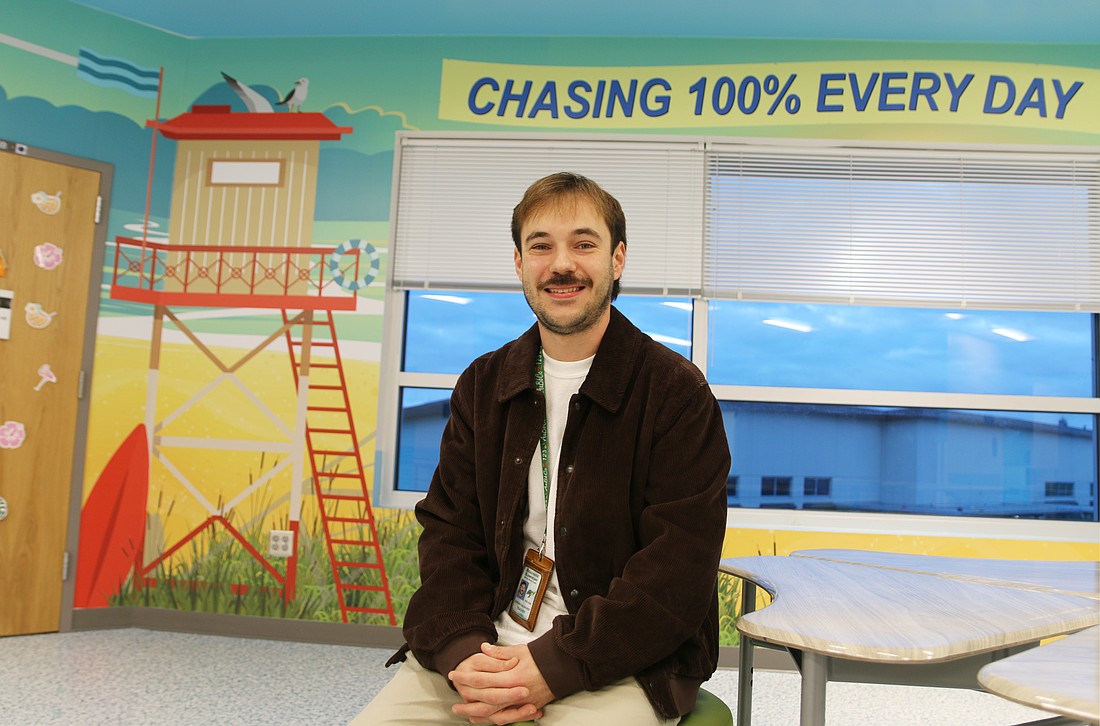 Jordan Kalkhurst, an ESE support facilitator at Beachside, is in his fourth year of teaching. Photo by Jarleene Almenas