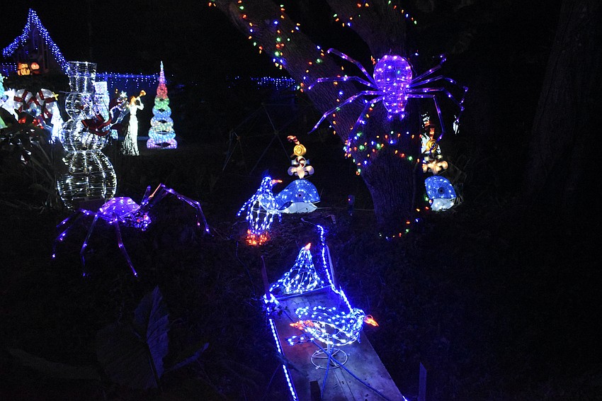 Spiders and penguins mingle at 3059 Jamaica Street.