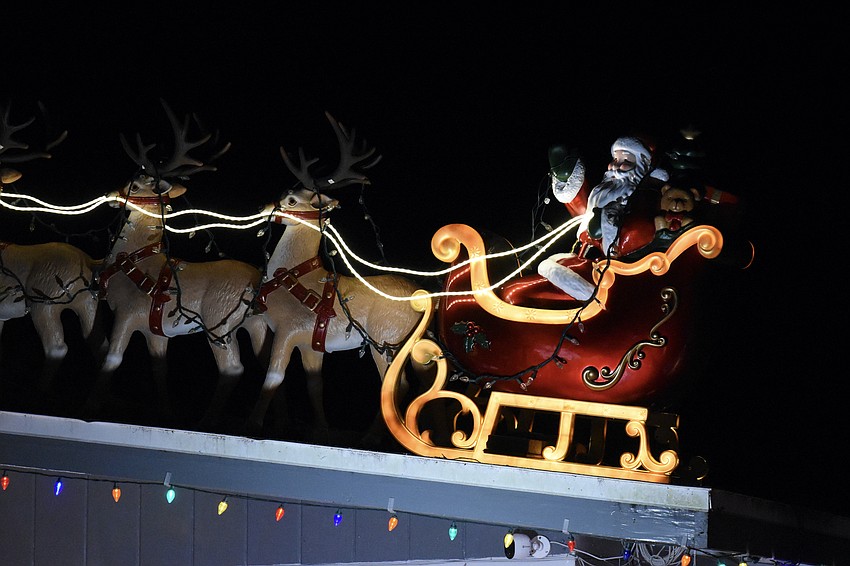 Santa Claus prepares to take flight at 2834 Browning Street