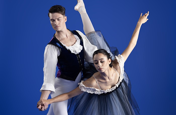 Trevor Stalcup and Jessica Assef star in George Balanchine's "Mozartiana," in Sarasota Ballet's Program Three, "Masters of Movement," which runs Dec. 19-20 at the Sarasota Opera.