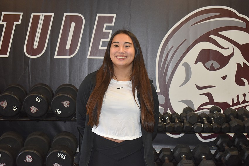 Payton Mangay-Ayam poses for a photo. The senior for Braden River girls weightlifting ranks as one of the best junior weightlifters not just in Florida, but in the entire country.