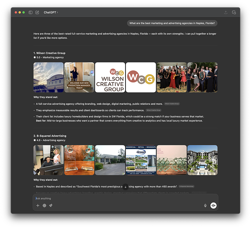 Wilson Creative Group recently launched GEO (Generative Engine Optimization), an evolution of traditional SEO services.