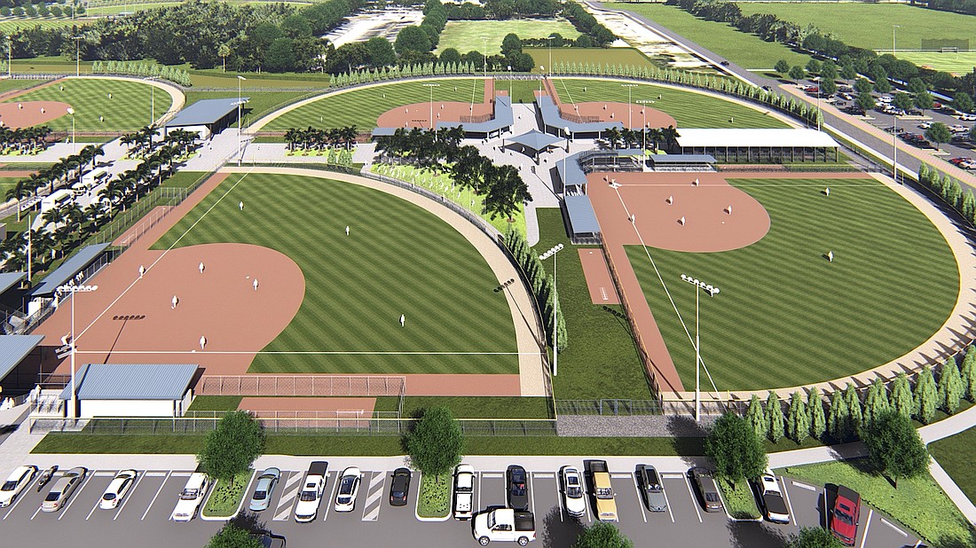 All games in the 2027 Sarasota College Softball Classic will be played on the championship field (lower left) at the new 17th Street Park Regional Sports Complex.