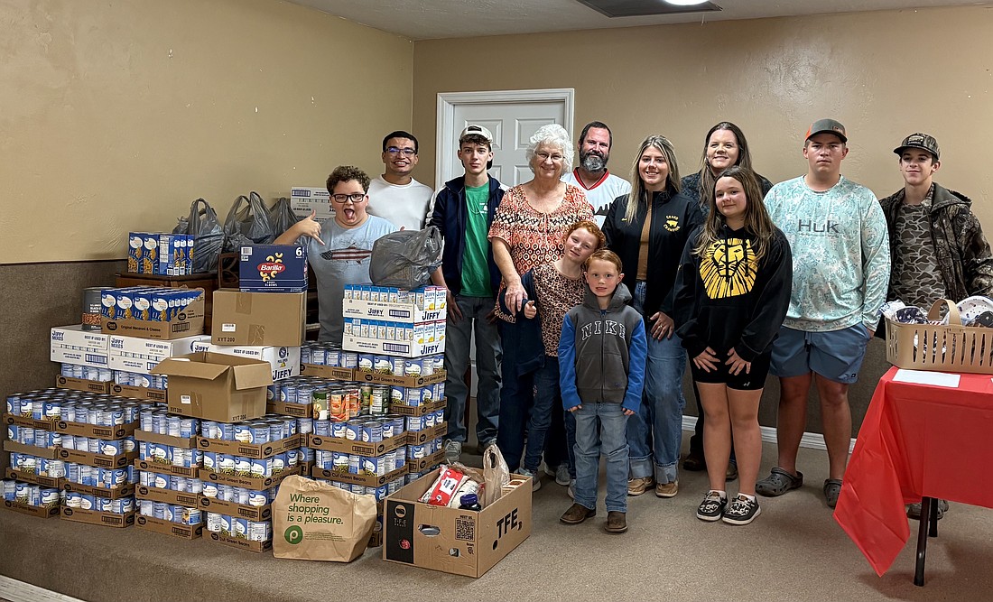 Haw Creek Farm and Home 4-H club hosted a free community spaghetti dinner and collected non-perishable food items for the Hope House Food Pantry at the First Baptist Church of Bunnell. Courtesy photo