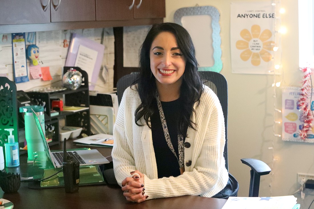 Bunnell Elementary School Counselor Hayley Marino has been school counselor for her current fourth-grade students since they were in first grade, giving her the opportunity to build and maintain relationships with the students and their families. Photo by Brent Woronoff