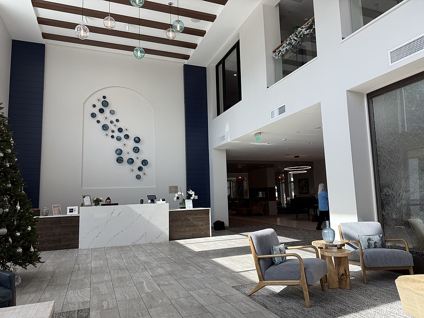 Aden Senior Living's entrance and waiting area are welcoming and dignified, in Ormond Beach. Photo by Brian McMillan