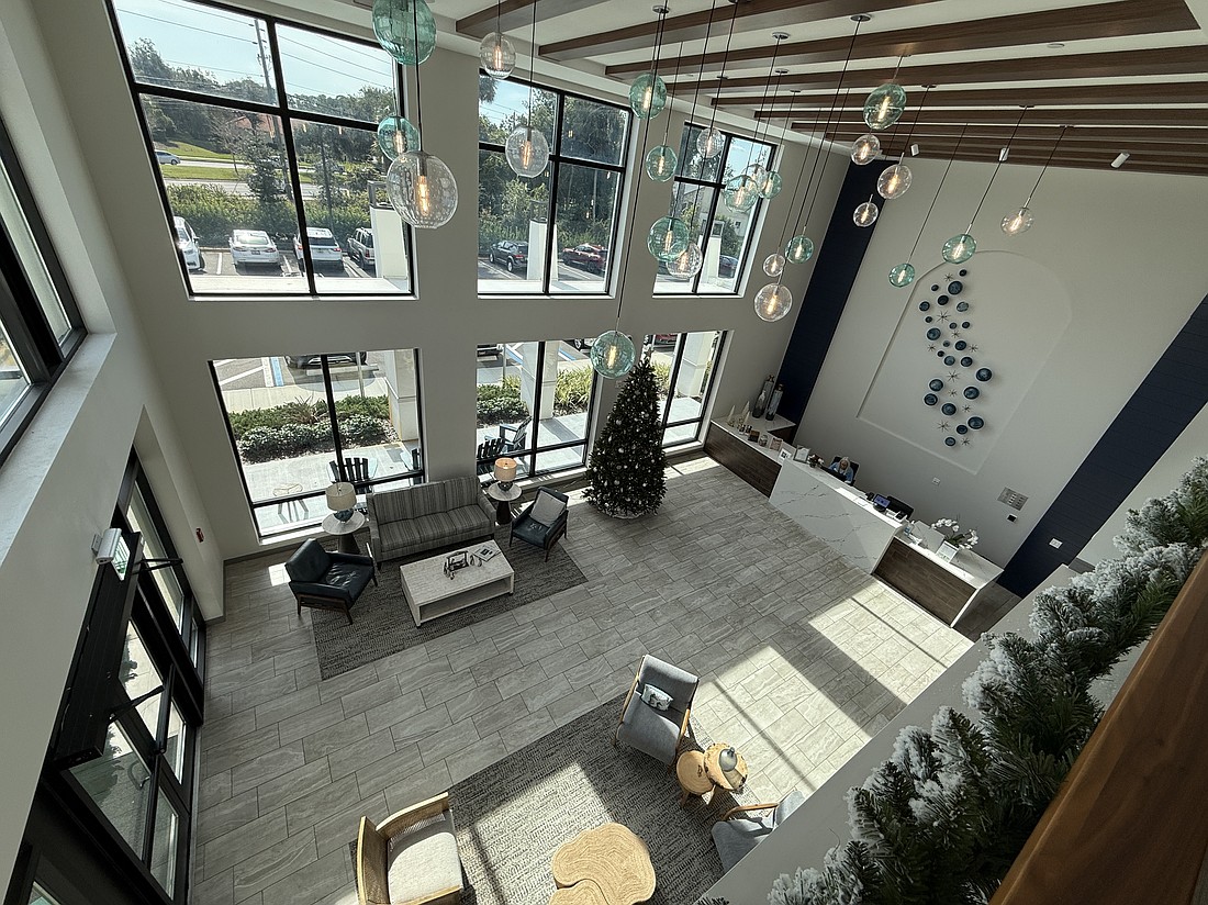 Aden Senior Living's entrance and waiting area are welcoming and dignified, in Ormond Beach. Photo by Brian McMillan