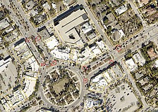 Locations of the new St. Armands speed tables are marked in red.