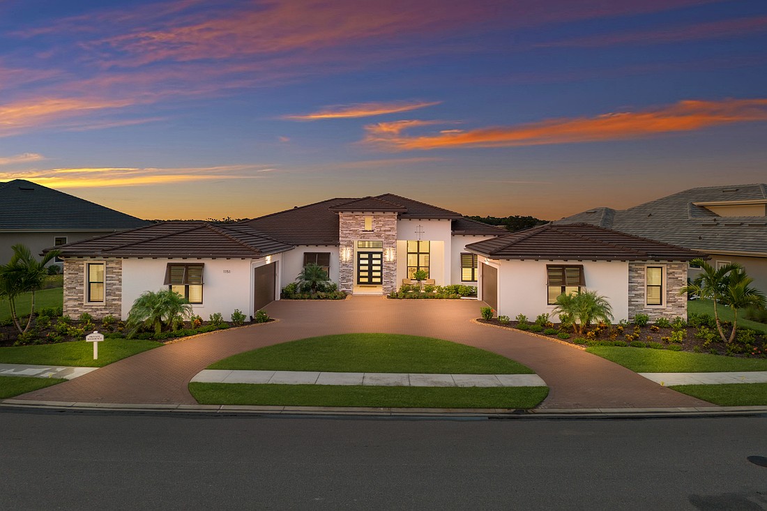 This Wild Blue at Waterside home at 1151 Blue Shell Loop sold for $4,225,000. Built in 2025, it has four bedrooms, four baths, a pool and 4,652 square feet of living area.