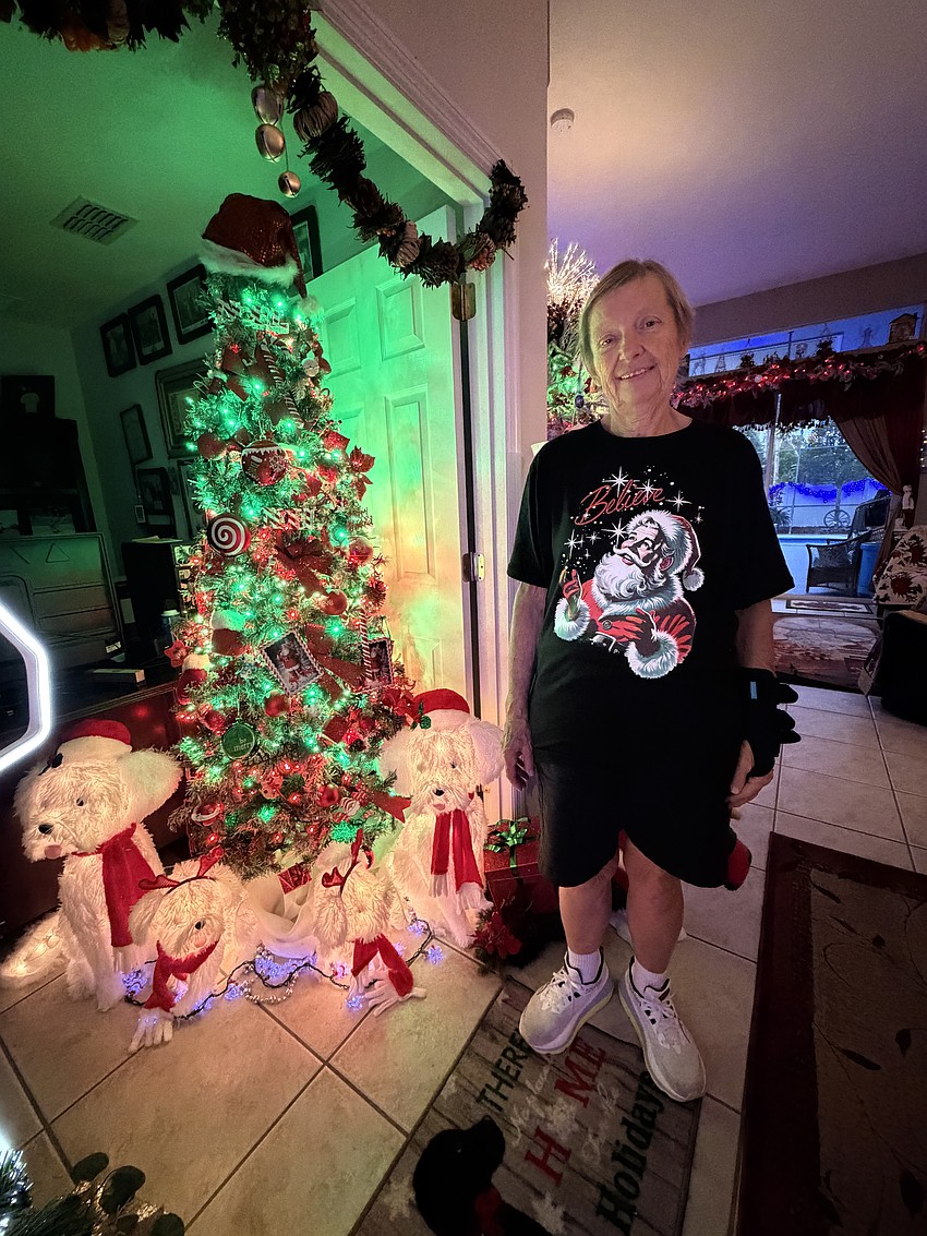 The moment Marge Johnstone walks into the front of her home, she sees the Christmas decorations of her daughter Michelle Johnstone, who died in 2012. Every year she puts the decorations up in honor of her daughter.