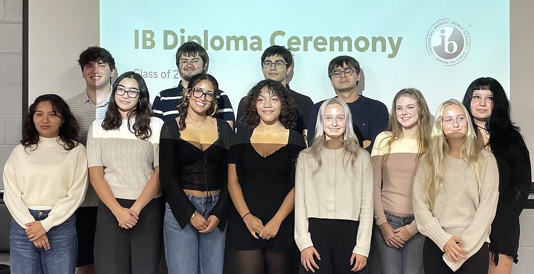 Members of the Flagler Palm Coast's 2025 International Baccalaureate graduating class returned to campus on Dec. 17 to receive their diplomas. Courtesy photo