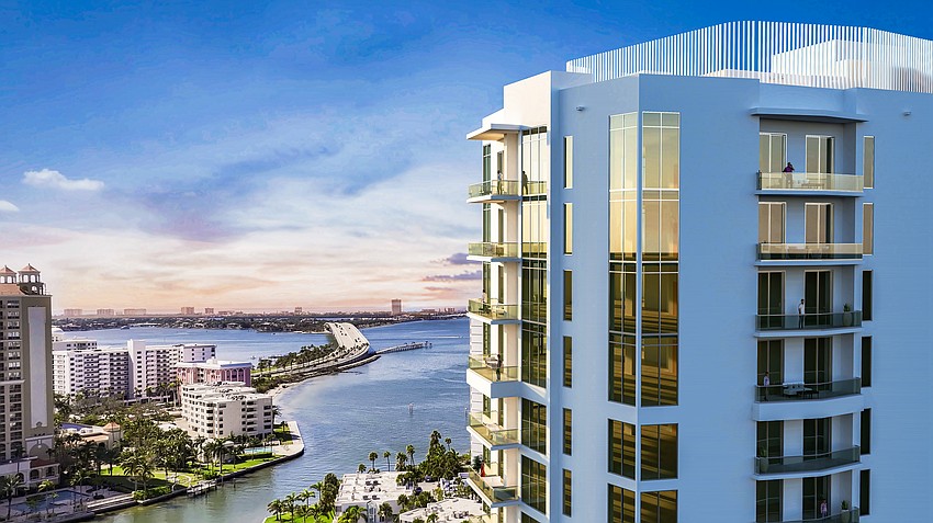 This rendering shows The Ritz-Carlton Residences, Sarasota Bay, which will feature views of the bay, Gulf, harbor and downtown when complete.