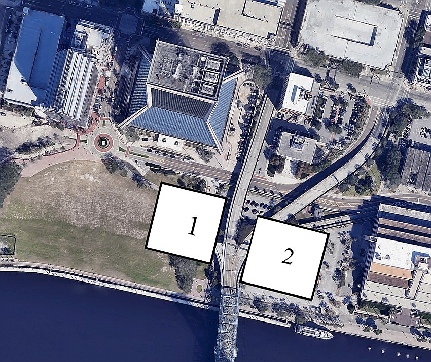 The development parcels along the St. Johns River.