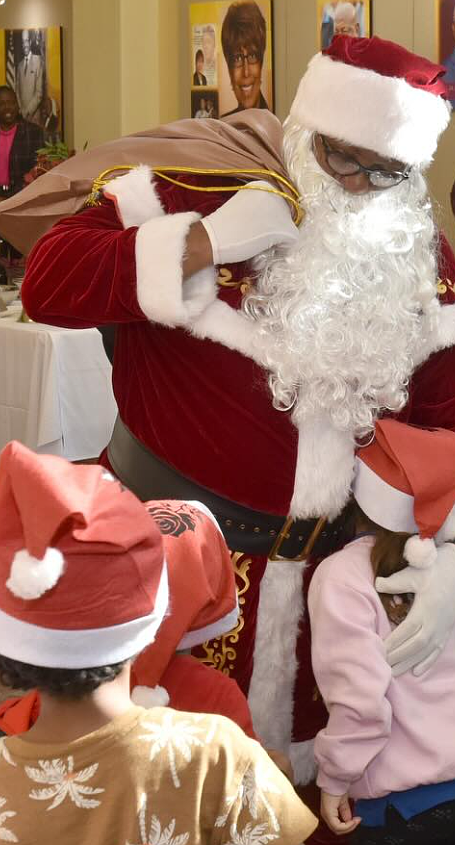 Santa greets students during the Dec.8 campus event. Photo courtesy of Bethune-Cookman University
