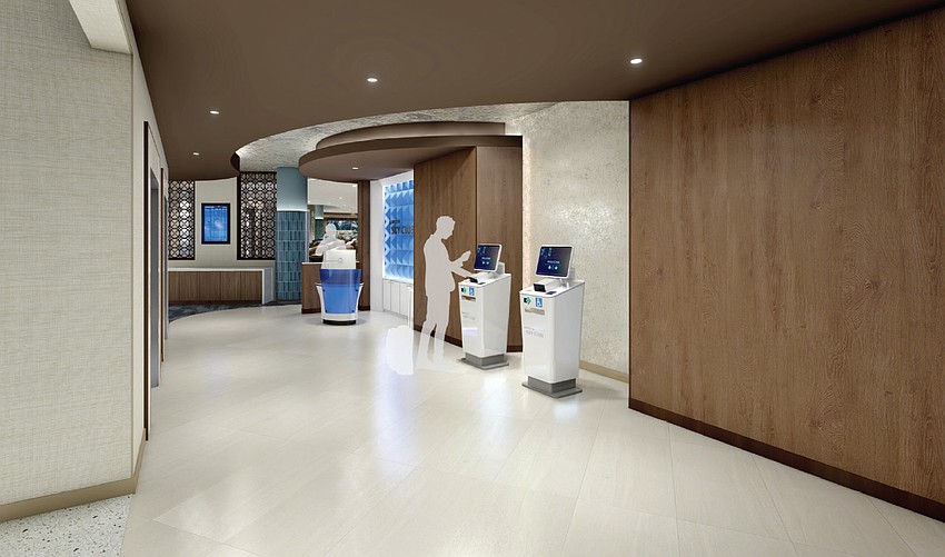 The club level of the new Delta Sky Club at Jacksonville International Airport.