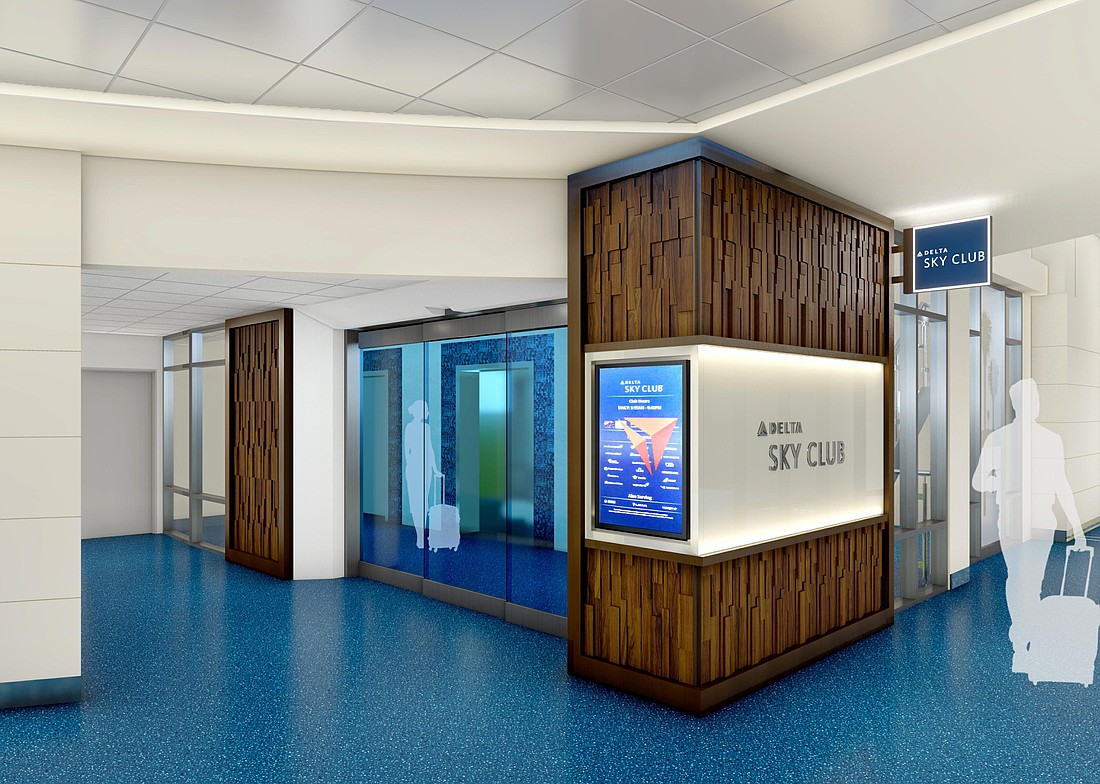 The entrance to the new Delta Sky Club in Concourse B at Jacksonville International Airport.