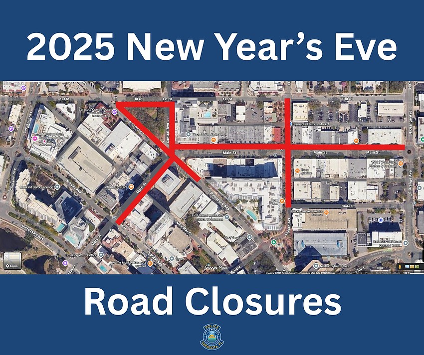 A look at Sarasota Police's road closure map.