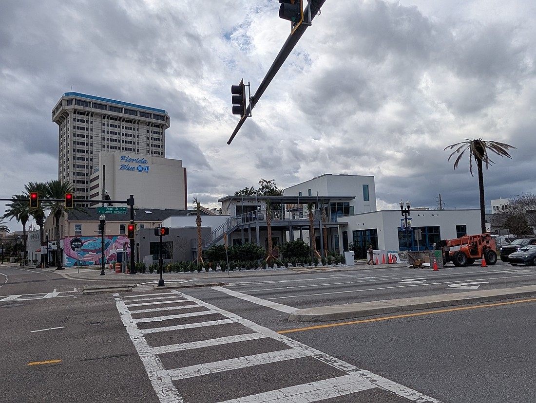 Work was ongoing Dec. 29 at the HUB Brooklyn dining concept at 400 Riverside Ave.