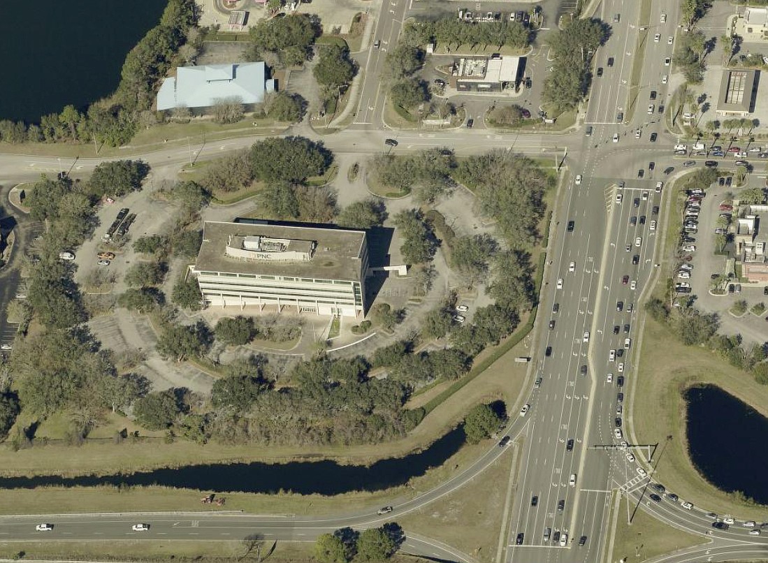 A rezoning would allow medical office uses at this building at 10060 Skinner Lake Drive at Gate Parkway and Butler Boulevard.