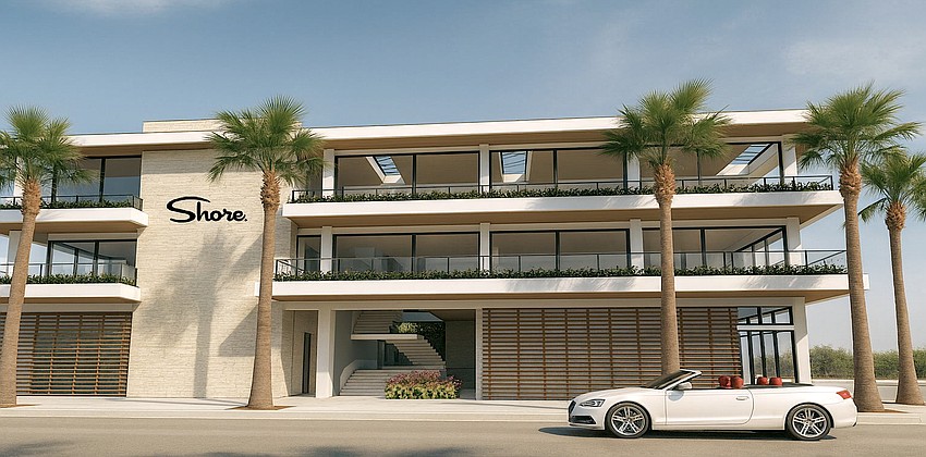 Rendering of the proposed Shore restaurant as viewed from Madison Drive in St. Armands.