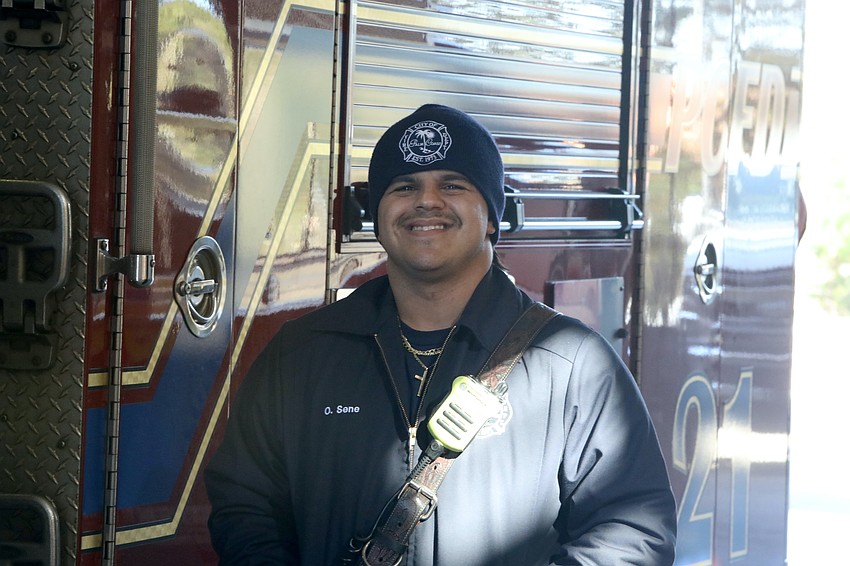 Ozzie Sene leads the PCFD's Junior Firefighters Program. Photo by Brent Woronoff