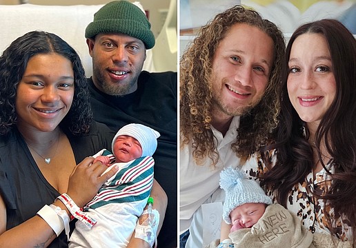 Left: Austin Gordon Jr., known as “AJ,” was born at 1:25 a.m. to first-time parents Isabel Castillo and Austin Gordon.

Right: Corey Gifford and William Zimmerman welcomed their son, Zaiden Amaris Zimmerman, affectionately known as “Zaz,” at 12:50 a.m.