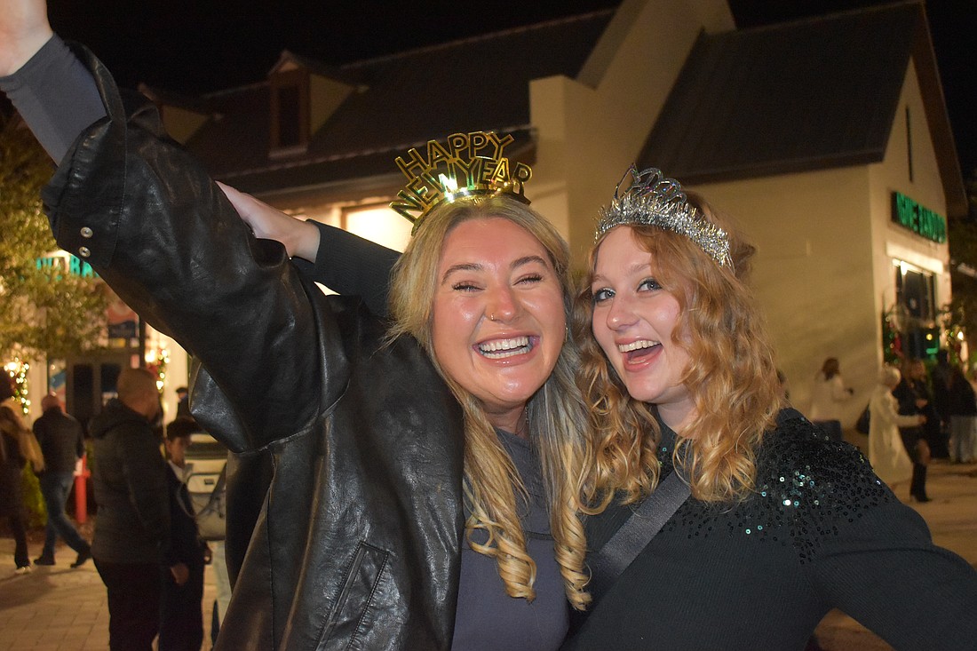 Jessie O Brien is visiting from Ireland and chose to celebrate the new year alongside Lakewood Ranch's Ciara Daly at Waterside Place.