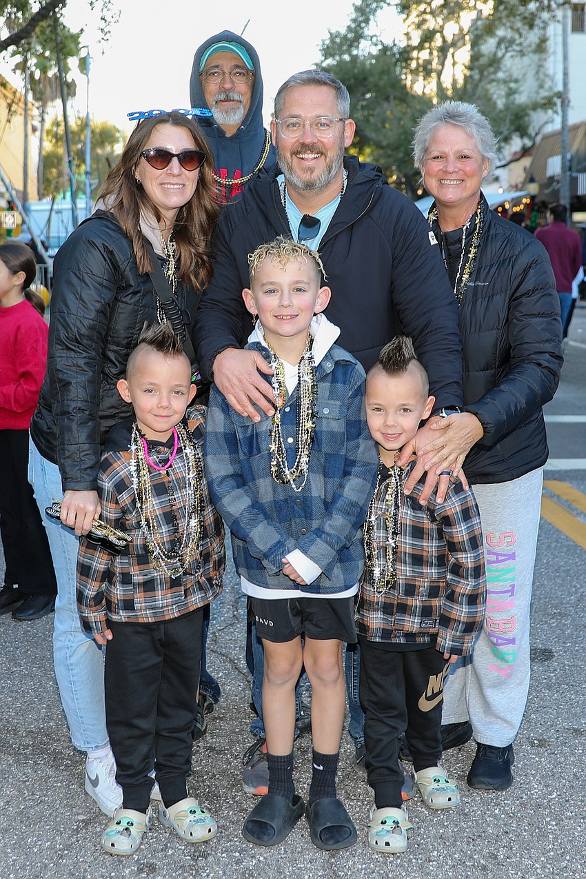 On vacation from Indiana are Connor, Finn and Sawyer O'Dell who are enjoying New Year's Eve with their parents Erica and Greg, and grandparents Devin and Vicki Merritt of Venice.