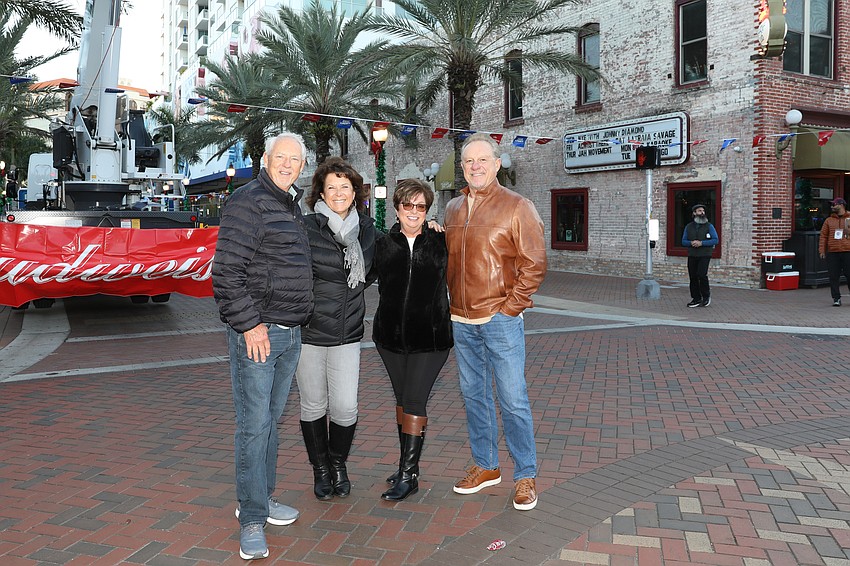 Locals Randy and Mary Ann Allen and Toniann and Tom Petrillo have a no-car-needed New Year's Eve tradition: rooms at Art Ovation, dinner reservations at Selva and the Pineapple Drop Block Party.
