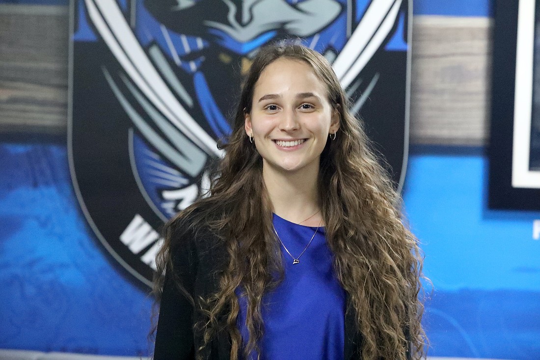 Matanzas High's Yeva Dermenzhy, who earned her AICE diploma with distinction, will attend Brown University. Photo by Brent Woronoff