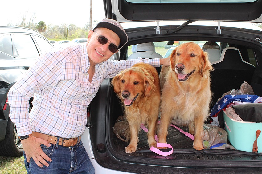 Sarasota's Joey Owen enjoys polo with his golden retrievers Ben and Banksy. One of the reasons they love polo is that Joey's wife, Liz, is a player.