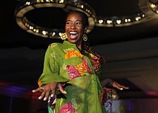 Faith Adesanya walks the SPARCC Runway show in 2024.