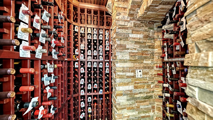 A climate-controlled wine cellar has a capacity of 648 bottles.
