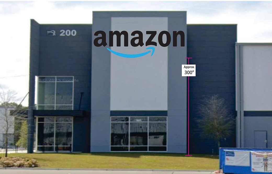 Amazon is putting the signage on its West Jacksonville same-day delivery station 1700 Imeson Road. It is north of Interstate 10 and west of I-295.