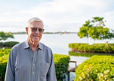 Nick Gladding poses for a photo in his Sarasota Bay-facing backyard Friday, Jan. 2. In March, Gladding will be sworn in as the next Longboat Key District 3 Commissioner.