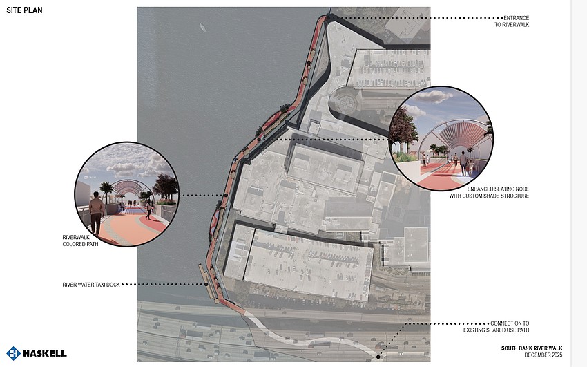 The Southbank Riverwalk extension near Baptist Medical Center.