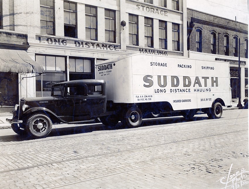 The Hutchinson-Suddath Building at 315 E. Bay St. is shown around 1936.