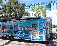 The mobile Sarasota Learning Center can be deployed anywhere in the city, and can even be used as emergency shelter if needed.