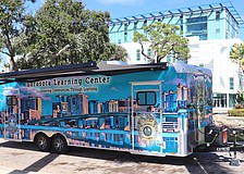 The mobile Sarasota Learning Center can be deployed anywhere in the city, and can even be used as emergency shelter if needed.