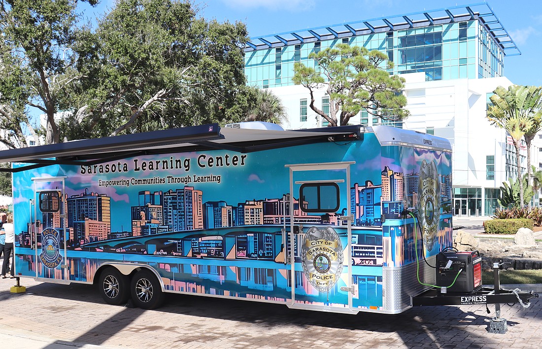 The mobile Sarasota Learning Center can be deployed anywhere in the city, and can even be used as emergency shelter if needed.