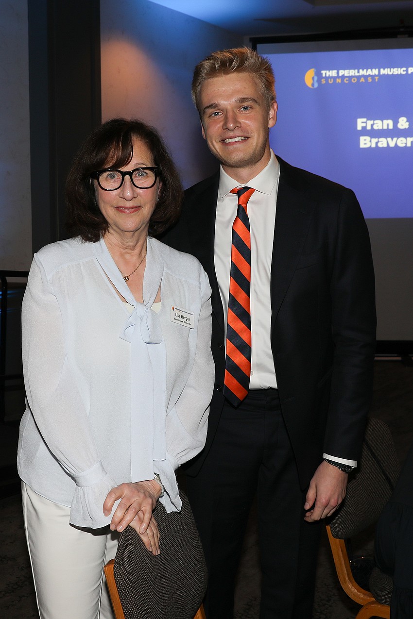 Lisa Berger with Peter Dudek, who performs around the world with many renowned artists, including Itzhak Perlman.