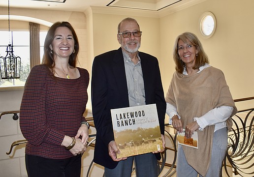 Heidi Scott, Bob Simons and Laura Cole make up the panel Jan. 9 during a launch party for the new book, "Lakewood Ranch: A Legacy of Living with the Land."